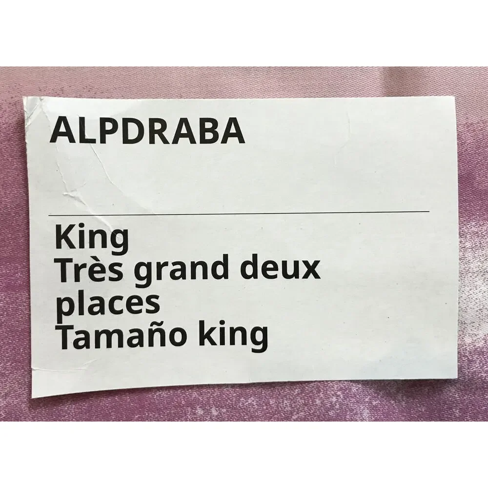 New Set Pair 2 IKEA Alpdraba Pink Beige King Pillowcases 40“ x 25“ Cotton